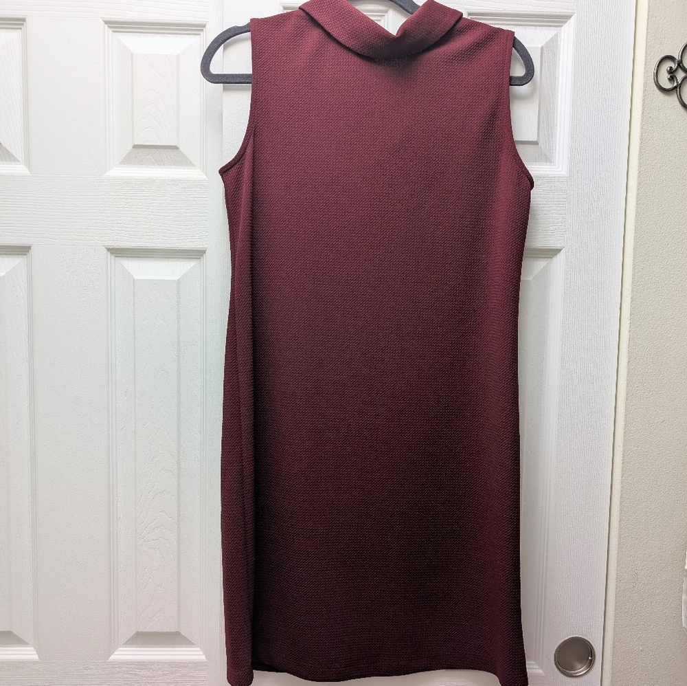 Elegant Sleeveless Burgundy Dress
